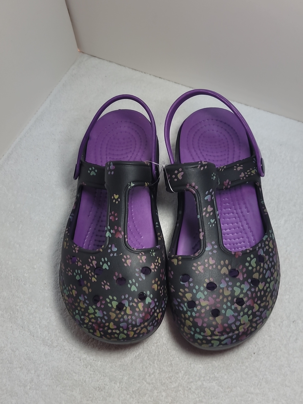 Womens Casual Purple-paw Printed Clogs - Size 10 - NWOT.  260